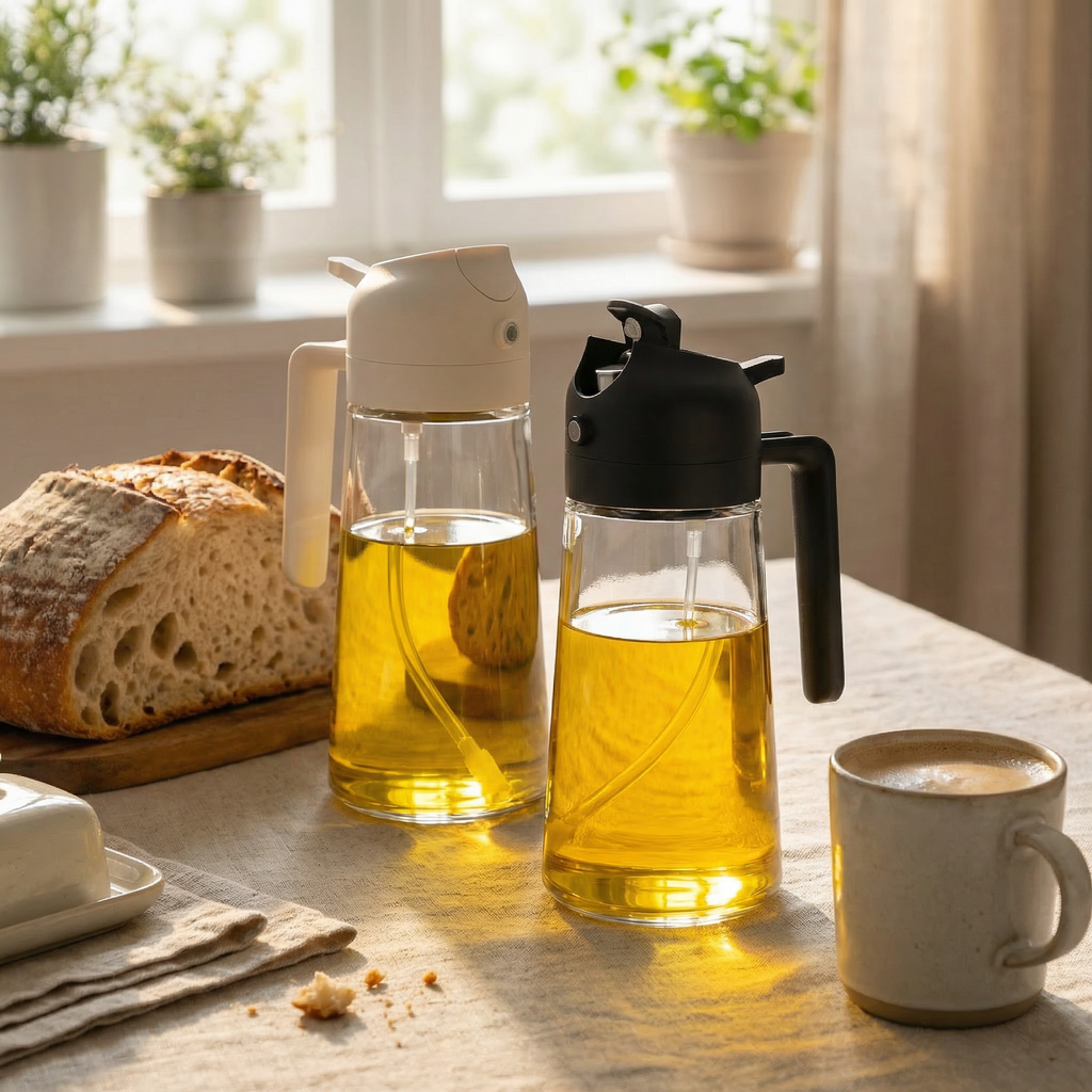 2-Pack Glass Olive Oil Sprayer & Dispenser, 16 oz