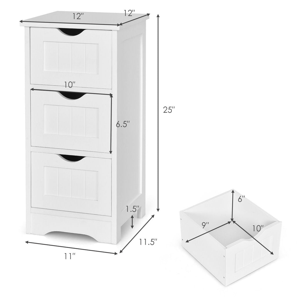 Bathroom Floor Freestanding Storage Organizer with 3 Drawers