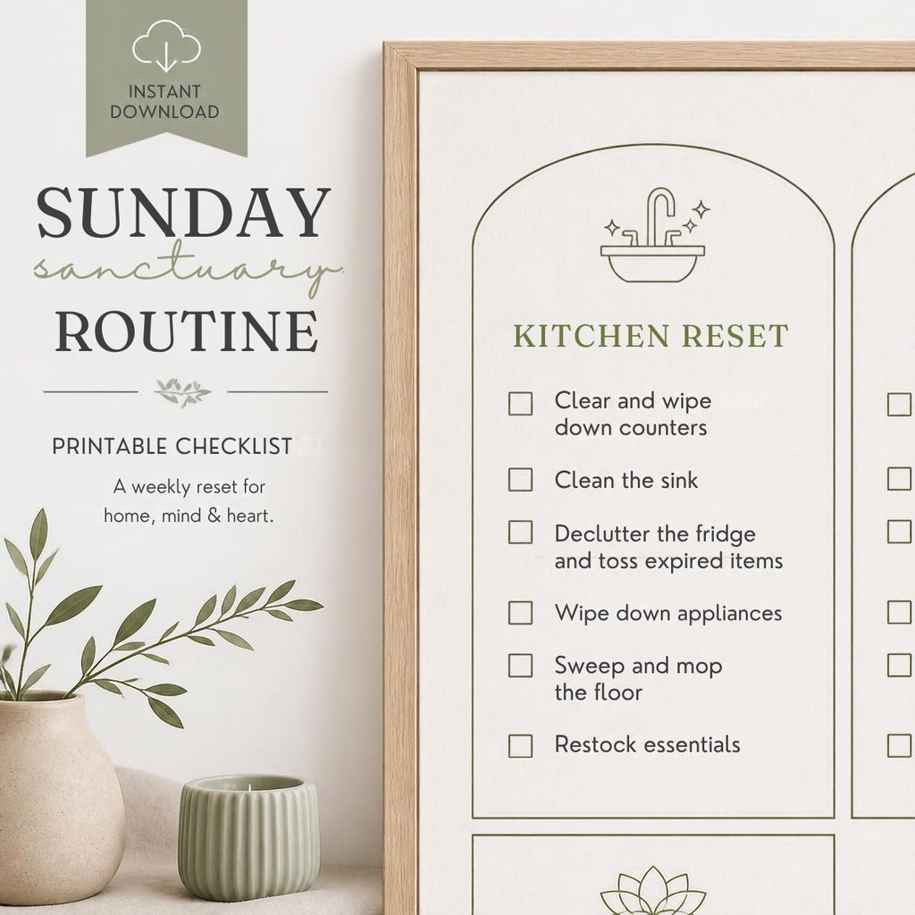 Sunday Sanctuary Routine Printable Checklist