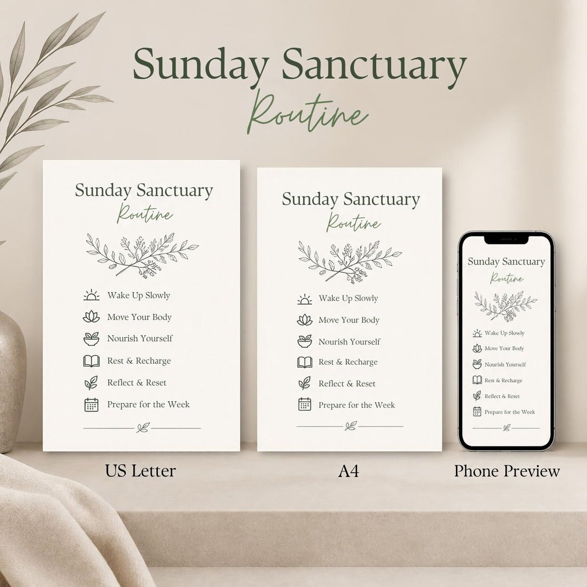 Sunday Sanctuary Routine Printable Checklist