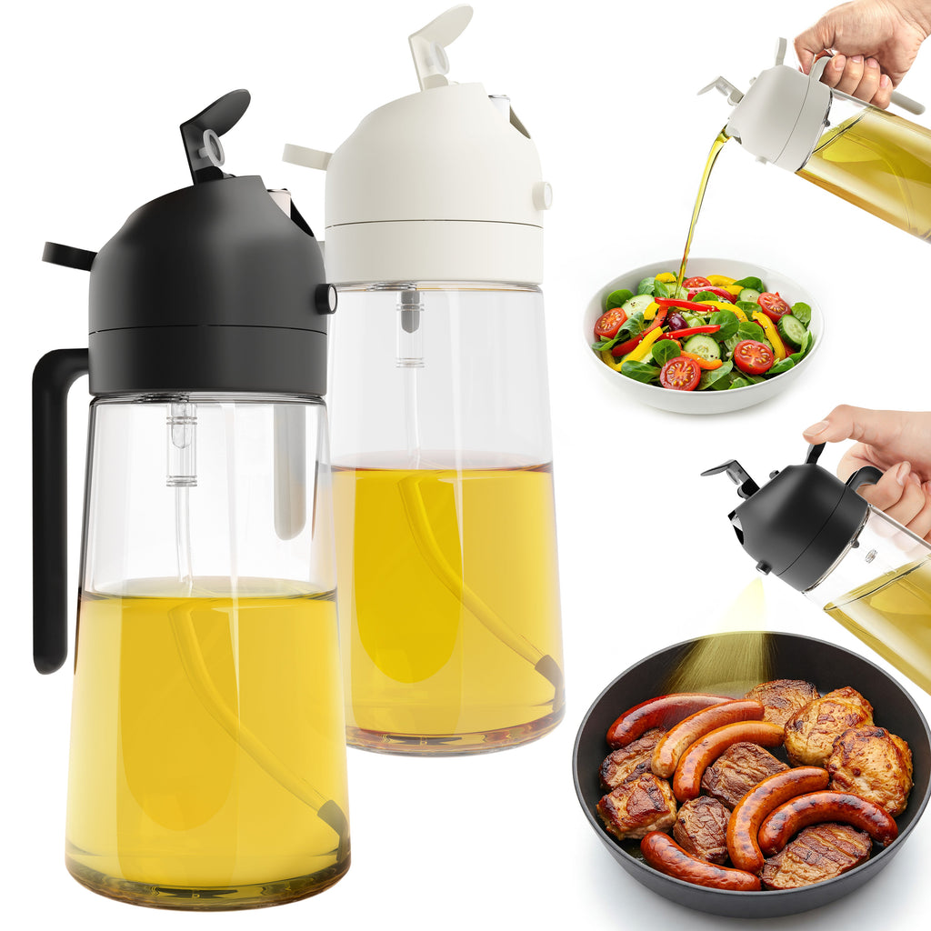 2-Pack Glass Olive Oil Sprayer & Dispenser, 16 oz