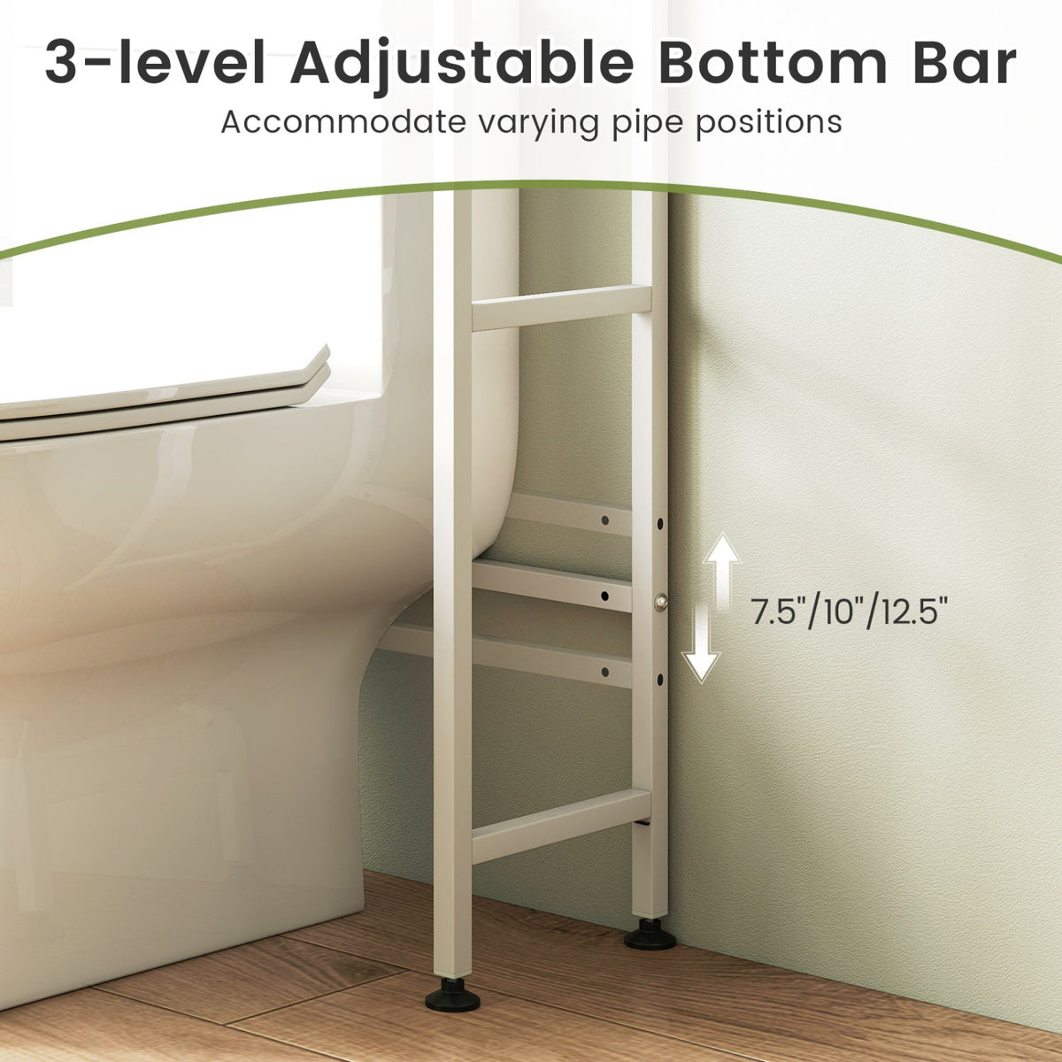 Over-the-Toilet Cabinet Organizer with Flip-Up Cabinets