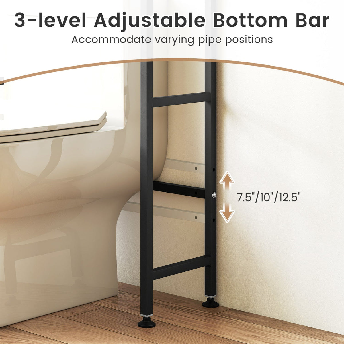 Over-the-Toilet Cabinet Organizer with Flip-Up Cabinets