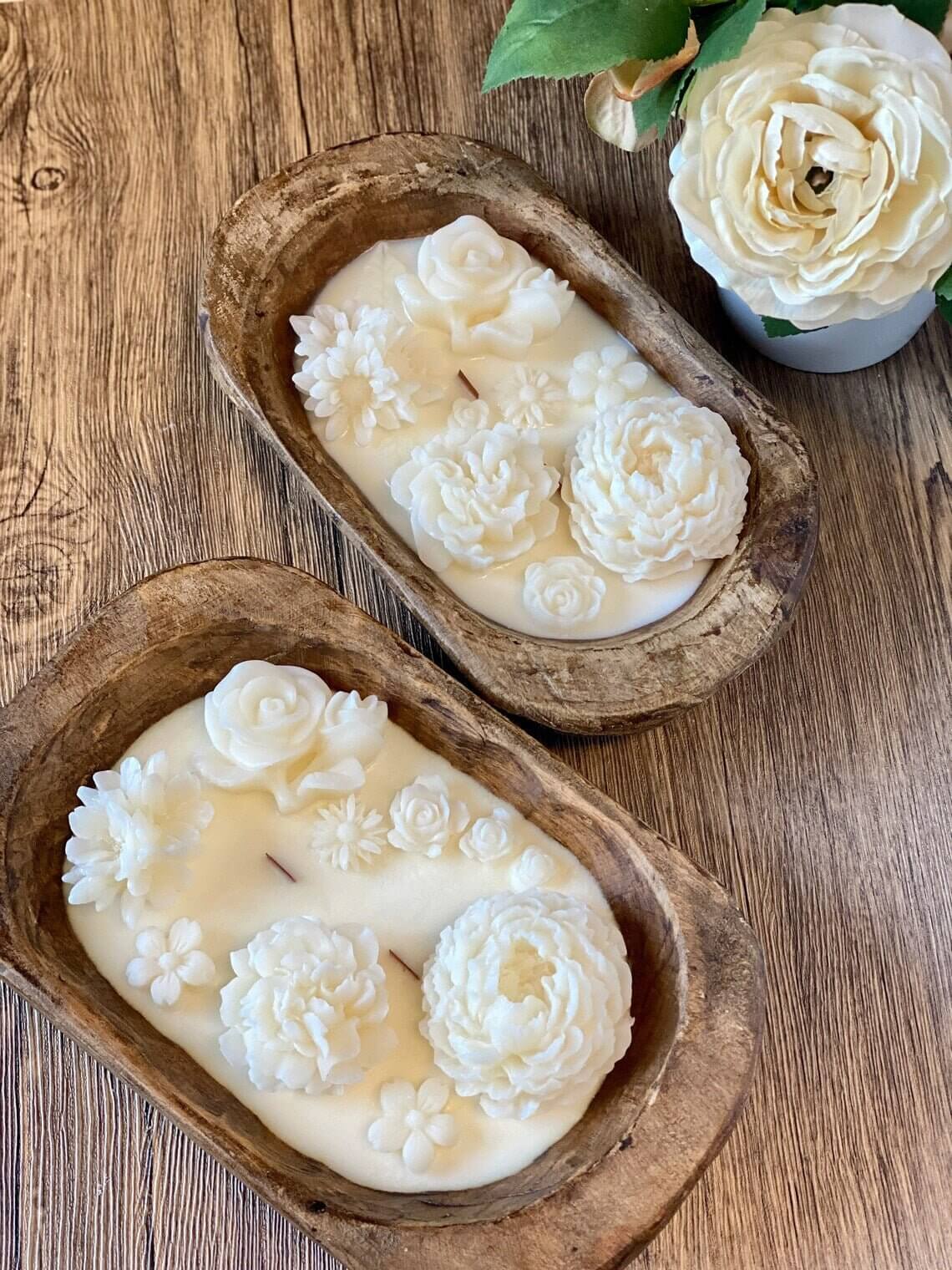 Botanical Garden Dough Bowl Candle | Earthy Home Decor Candle in Two Styles