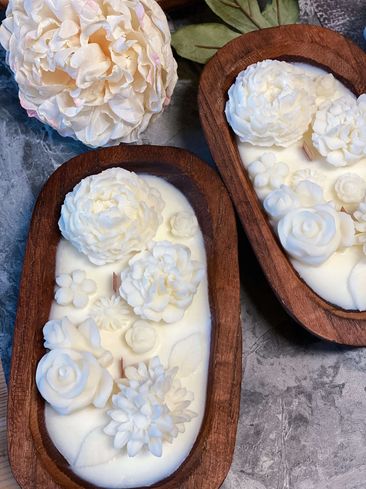 Botanical Garden Dough Bowl Candle | Earthy Home Decor Candle in Two Styles