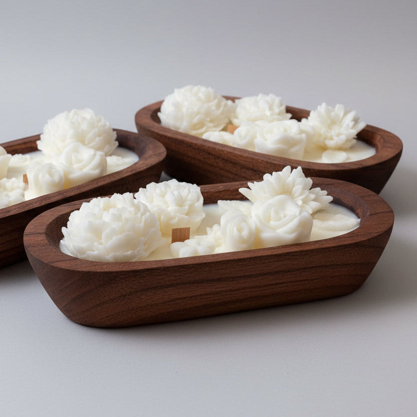 Botanical Garden Dough Bowl Candle | Earthy Home Decor Candle in Two Styles
